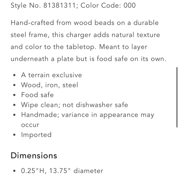 (4) Beaded Wood charger set - Picture 4 of 14